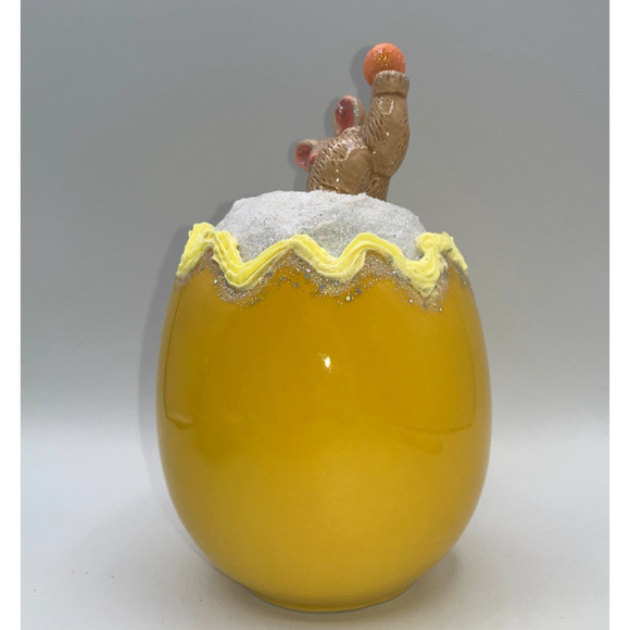 Vintage Chick Holding Egg Plante & Tumbling Bunny Deb O. Original Designs OOAK - Picture 14 of 16